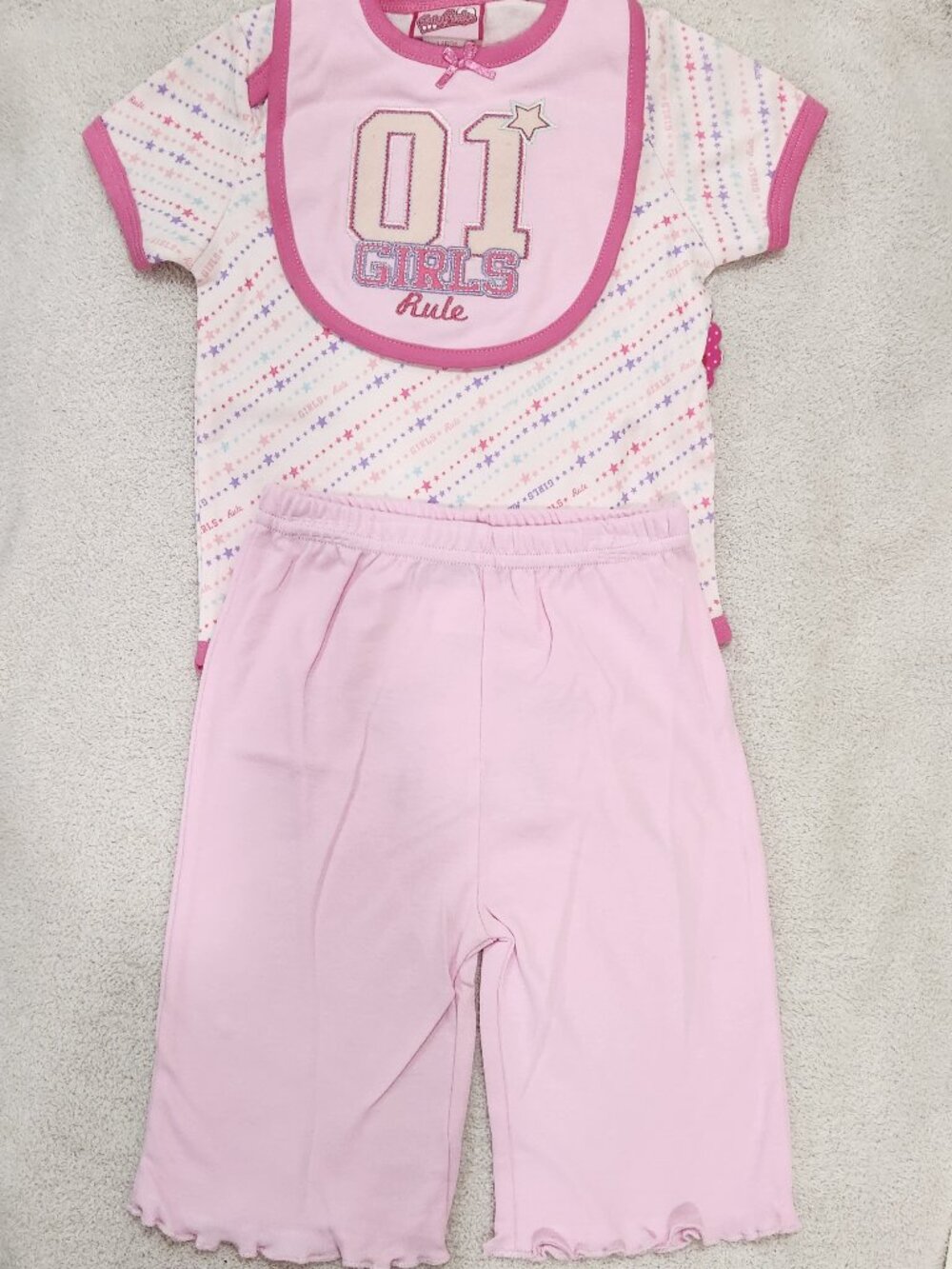 Only Girls - Baby Girls' 3-Pc Girls Rule Onesie Set